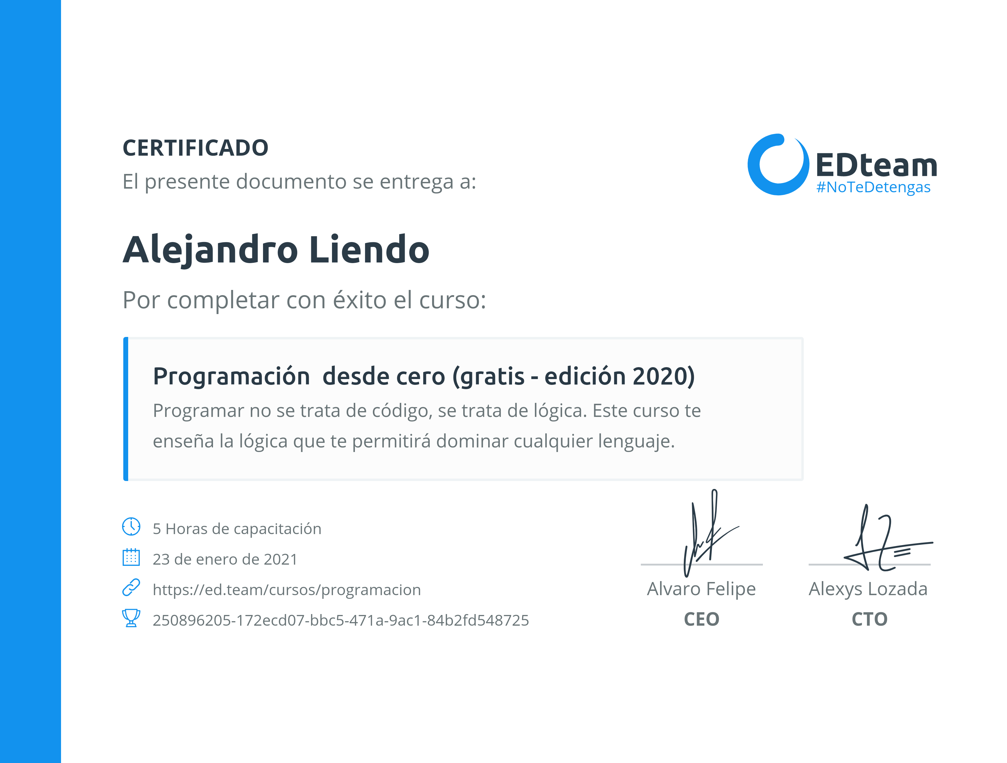 Certificado EDteam